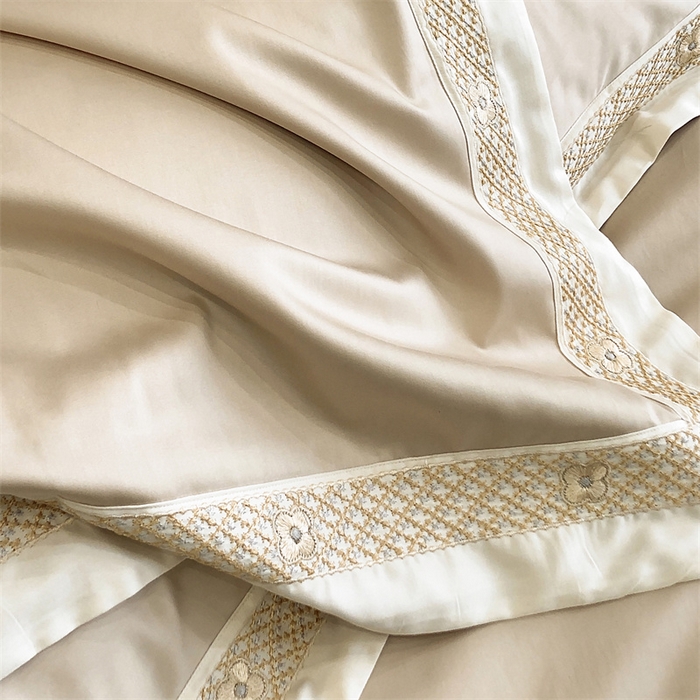 91家纺网 家纺一手货源 找家纺 2025新款全棉长绒棉刺绣四件套-迪克斯 迪克斯-金