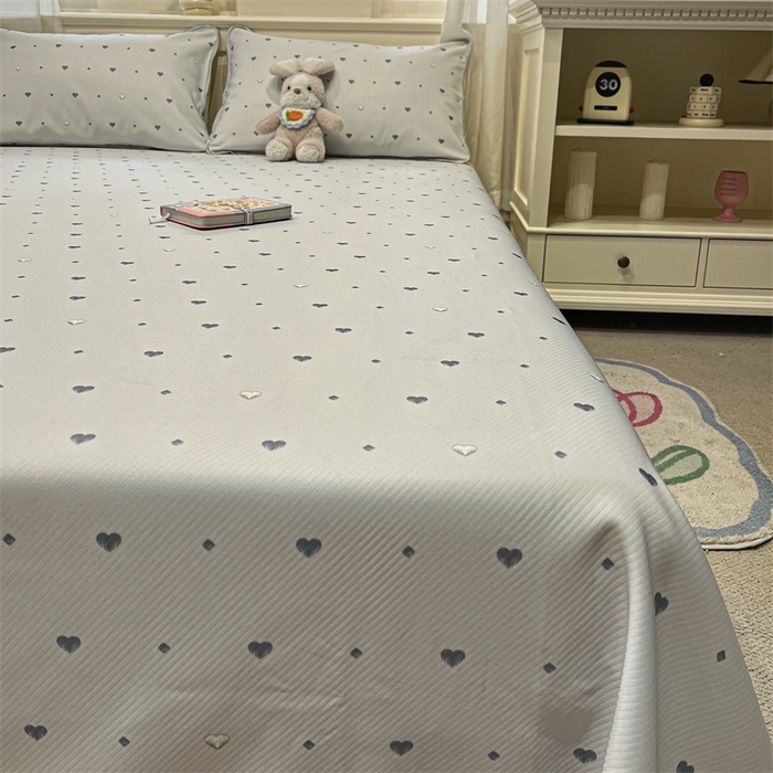 91家纺网 家纺一手货源 找家纺 星座家纺 2025新款斜纹提花凉感丝凉席床单款三件套 小幸运