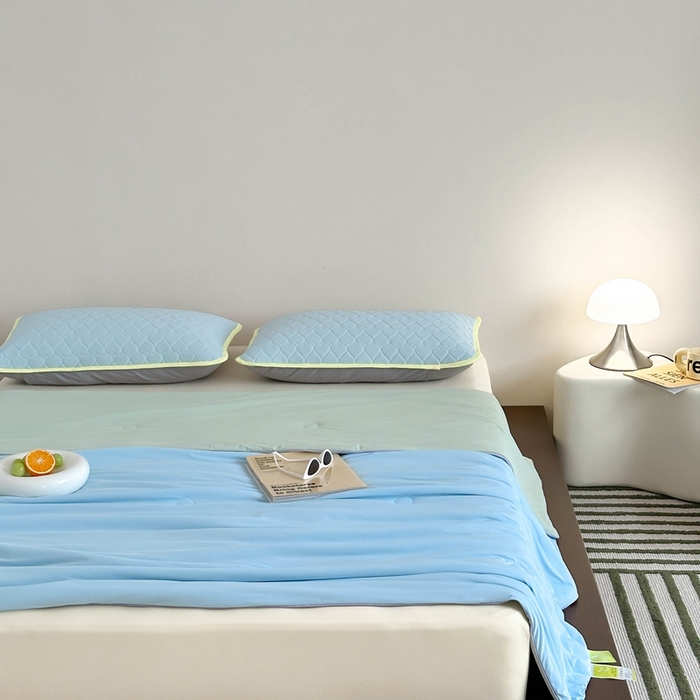 91家纺网 家纺一手货源 找家纺 顾里2025新款冰皮抗菌凉感被 冻海绿果