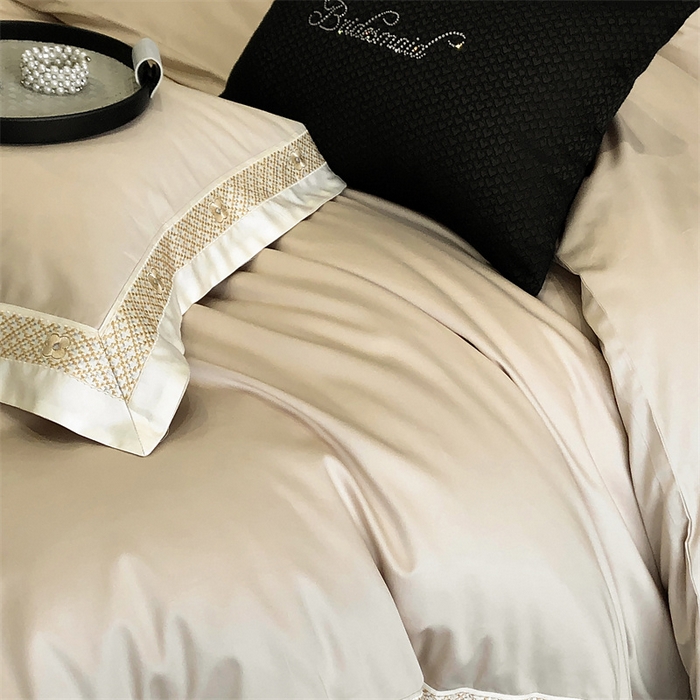 91家纺网 家纺一手货源 找家纺 2025新款全棉长绒棉刺绣四件套-迪克斯 迪克斯-金