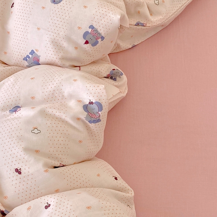 91家纺网 家纺一手货源 找家纺 于果 2025新款全棉双层纱四件套第四批 嘟嘟象