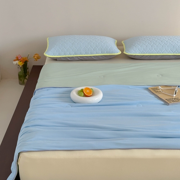 91家纺网 家纺一手货源 找家纺 顾里2025新款冰皮抗菌凉感被 冻海绿果