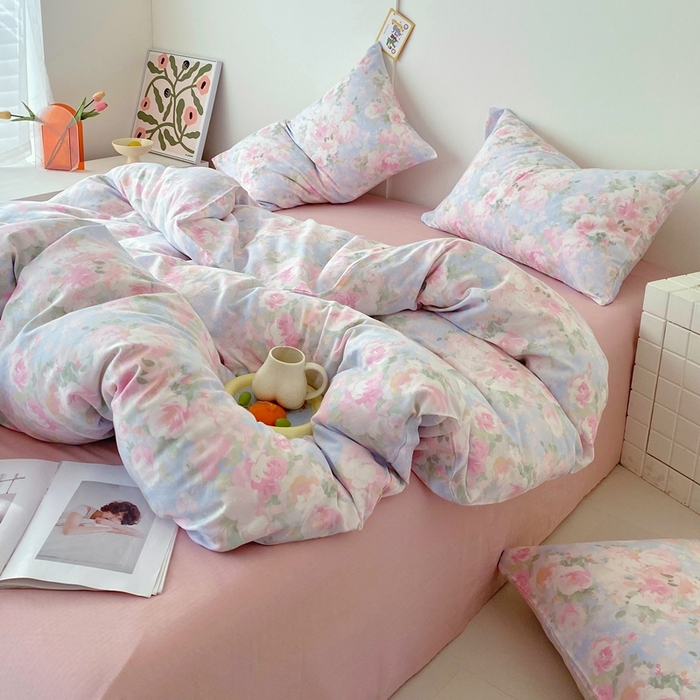 91家纺网 家纺一手货源 找家纺 于果 2025新款全棉双层纱四件套第四批 黎明心境