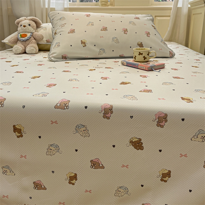 91家纺网 家纺一手货源 找家纺 星座家纺 2025新款斜纹提花凉感丝凉席床单款三件套 游园会