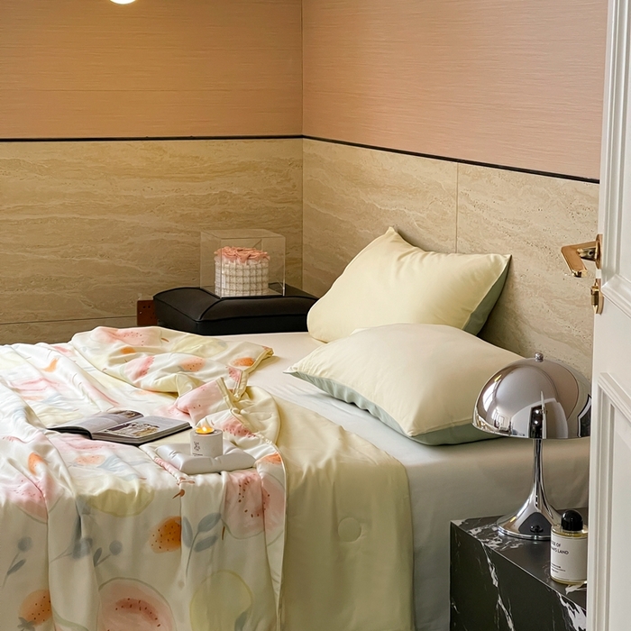 91家纺网 家纺一手货源 找家纺 顾里2025新款天丝莱赛尔夏被 芭乐玉