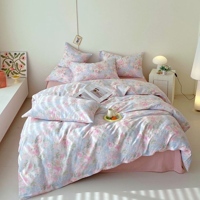 91家纺网 家纺一手货源 找家纺 于果 2025新款全棉双层纱四件套第四批 黎明心境