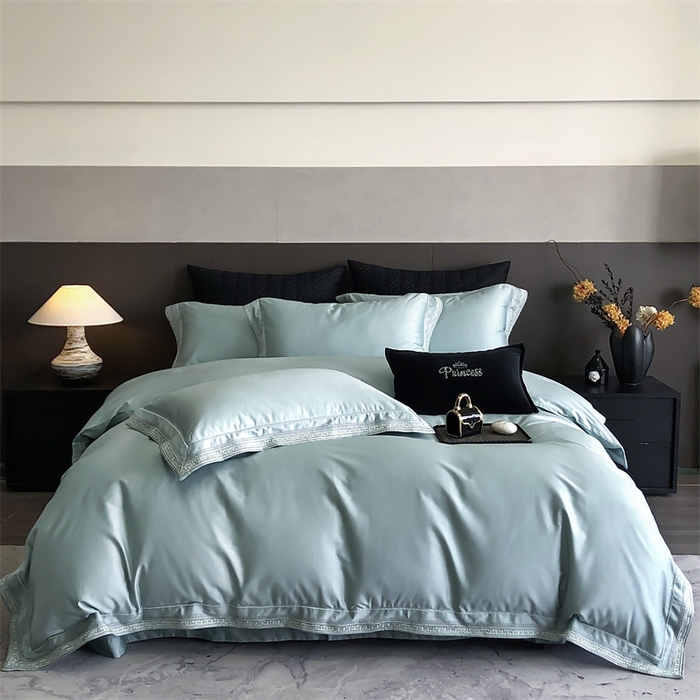 91家纺网 家纺一手货源 找家纺 （总）2025新款全棉长绒棉刺绣四件套-迷宫