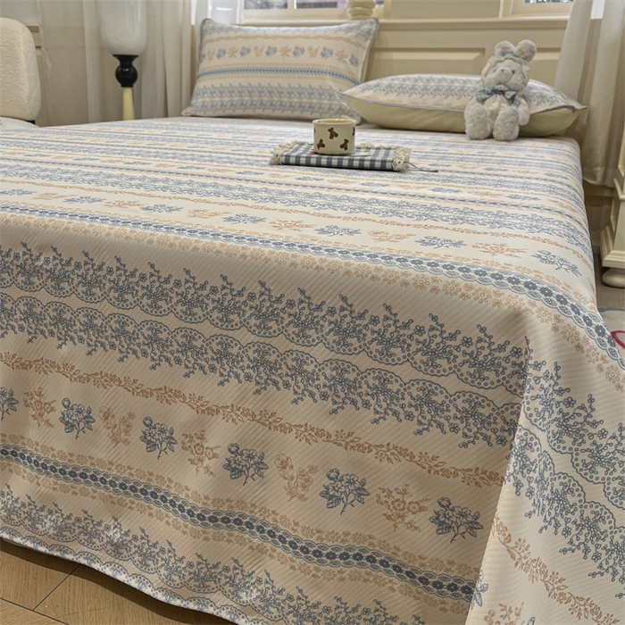 91家纺网 家纺一手货源 找家纺 星座家纺 2025新款斜纹提花凉感丝凉席床单款三件套 古韵