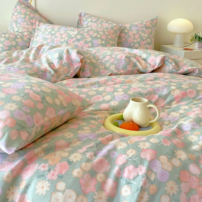 91家纺网 家纺一手货源 找家纺 于果 2025新款全棉双层纱四件套第四批 手捧玫瑰