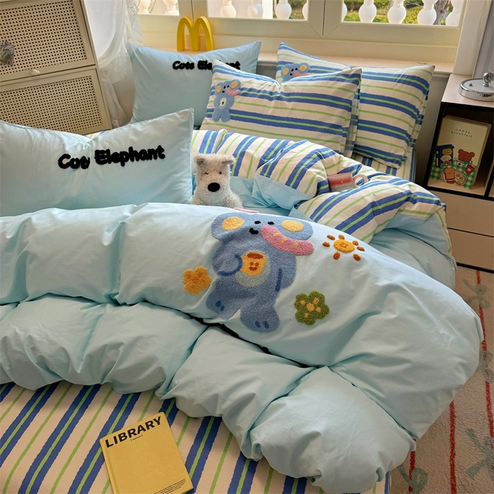 91家纺网 家纺一手货源 找家纺 启程2025全棉13372毛巾绣四件套 贝斯象