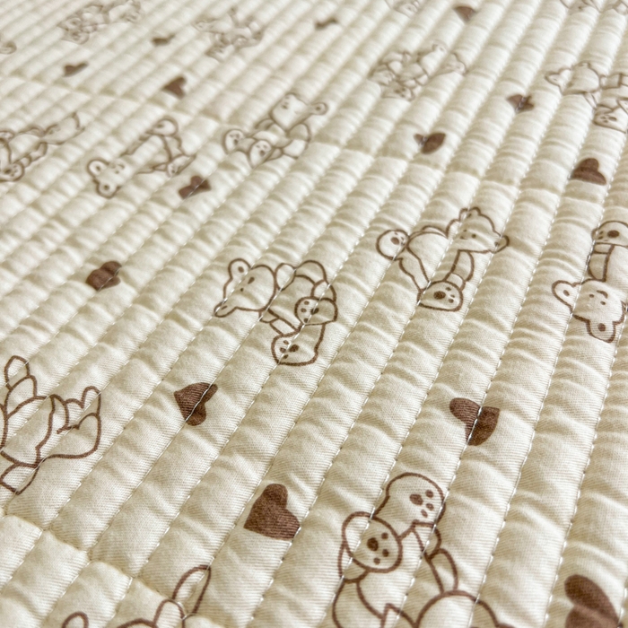 91家纺网 家纺一手货源 找家纺 梵朴 2025新款跑量款纯棉印花床盖三件套 贝贝熊