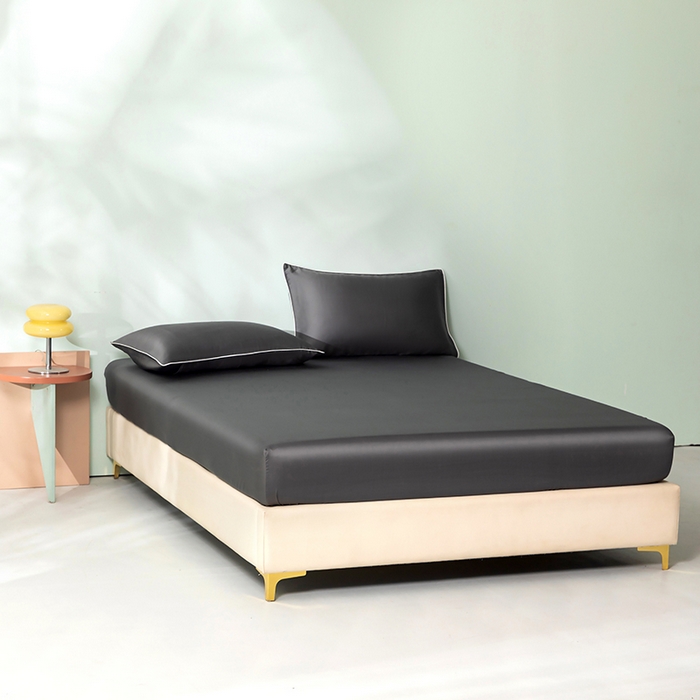 91家纺网 家纺一手货源 找家纺 百寐  2025新款素色纯色100s兰精天丝床单床笠 床笠-夜巴黎