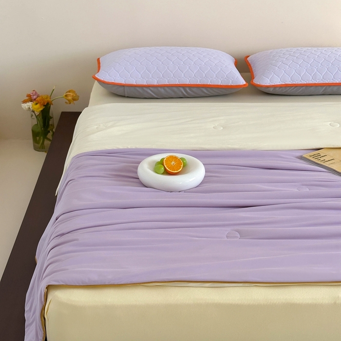 91家纺网 家纺一手货源 找家纺 顾里2025新款冰皮抗菌凉感被 芋泥奶盖