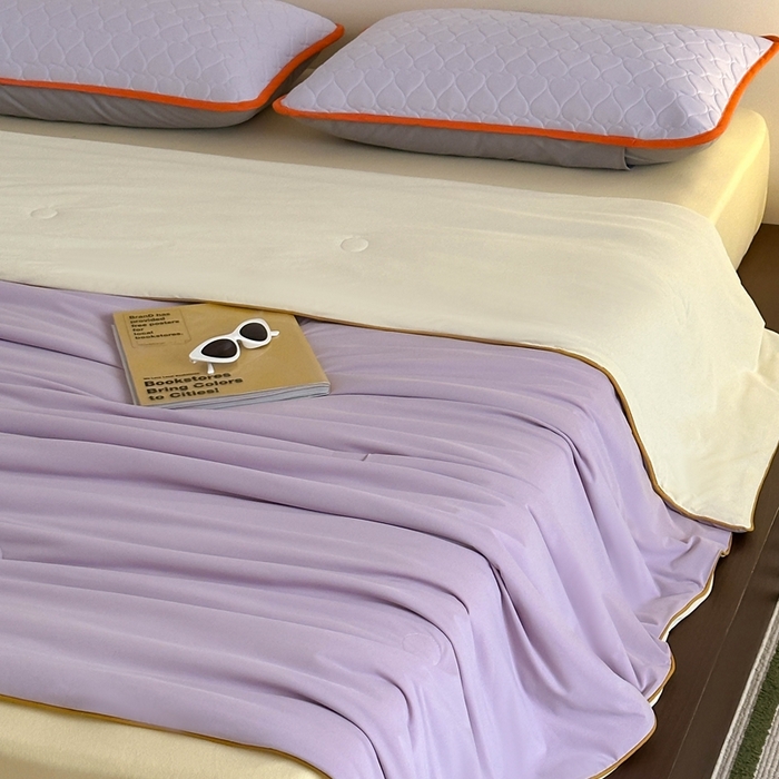 91家纺网 家纺一手货源 找家纺 顾里2025新款冰皮抗菌凉感被 芋泥奶盖