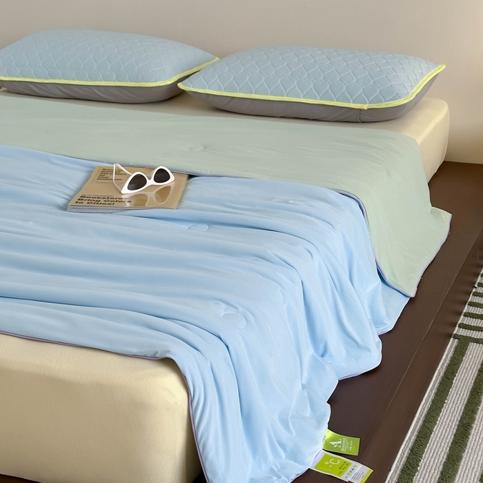 91家纺网 家纺一手货源 找家纺 顾里2025新款冰皮抗菌凉感被 冻海绿果