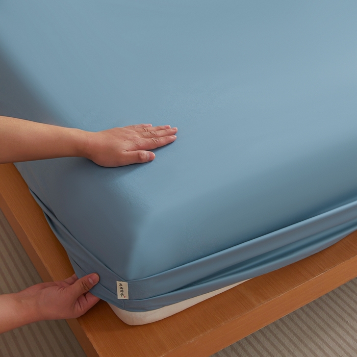 91家纺网 家纺一手货源 找家纺 衿成家纺 2025新款全棉13372喷气防水床笠5面全包防水不渗漏-单床笠 清雅蓝