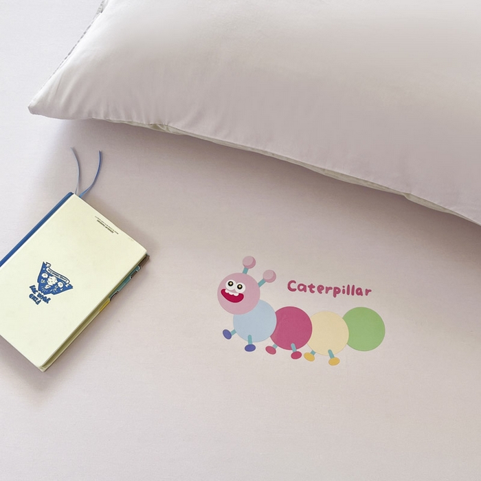 91家纺网 家纺一手货源 找家纺 泽西2025新品全棉卡通床笠 淘气虫-微微紫