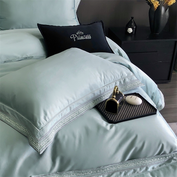 91家纺网 家纺一手货源 找家纺 （总）2025新款全棉长绒棉刺绣四件套-迷宫