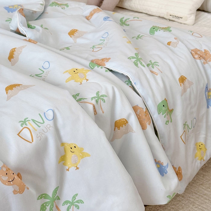 91家纺网 家纺一手货源 找家纺 BOSS 2025新款天丝棉大豆夏凉被夏被空调被儿童盖毯 恐龙探险