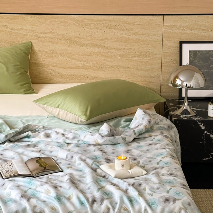 91家纺网 家纺一手货源 找家纺 顾里2025新款天丝莱赛尔夏被 花岛入梦蓝