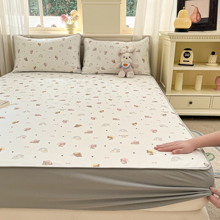 星座家纺 2025新款斜纹提花凉感丝凉席床笠款三件套 床笠-游园会