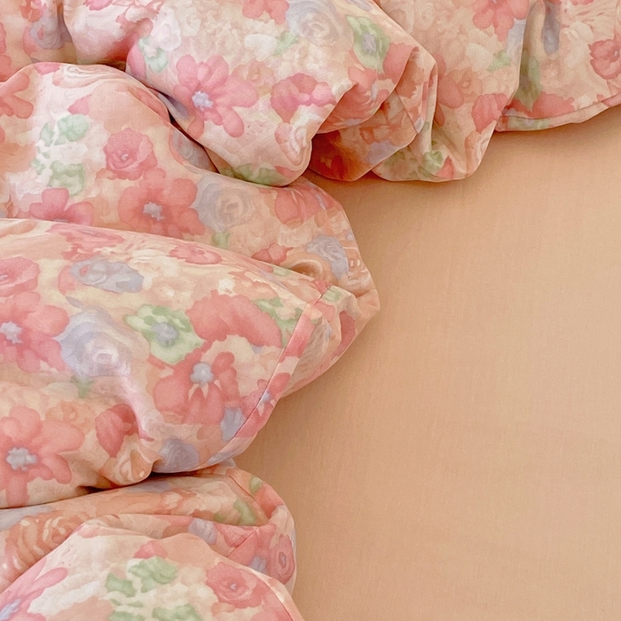 91家纺网 家纺一手货源 找家纺 于果 2025新款全棉双层纱四件套第四批 花汀