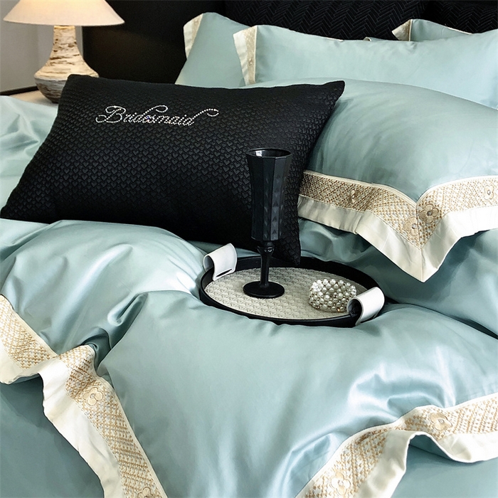 91家纺网 家纺一手货源 找家纺 2025新款全棉长绒棉刺绣四件套-迪克斯 迪克斯-绿