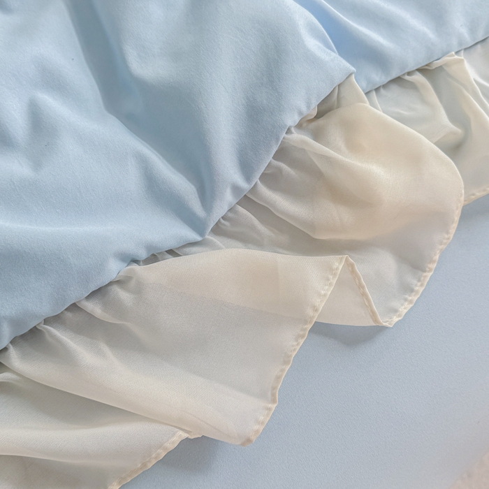 91家纺网 家纺一手货源 找家纺 凯美家居 2025新款超柔亲肤棉夏被回件套 夏被蝶恋花 浅蓝