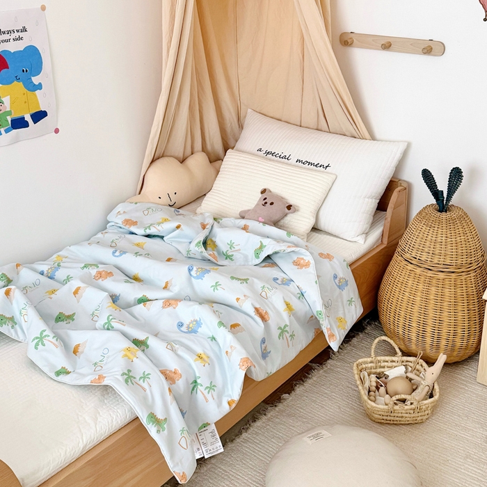 91家纺网 家纺一手货源 找家纺 BOSS 2025新款天丝棉大豆夏凉被夏被空调被儿童盖毯 恐龙探险