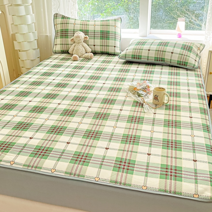 91家纺网 家纺一手货源 找家纺 星座家纺 2025新款斜纹提花凉感丝凉席床笠款三件套 床笠-水木年华