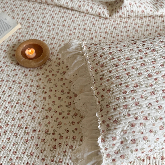 91家纺网 家纺一手货源 找家纺 麦伦家居 2025新款60s单层纱全棉床盖 玫瑰庄园