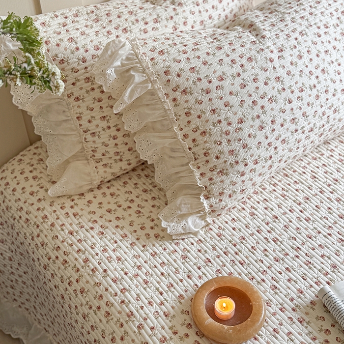 91家纺网 家纺一手货源 找家纺 麦伦家居 2025新款60s单层纱全棉床盖 玫瑰庄园