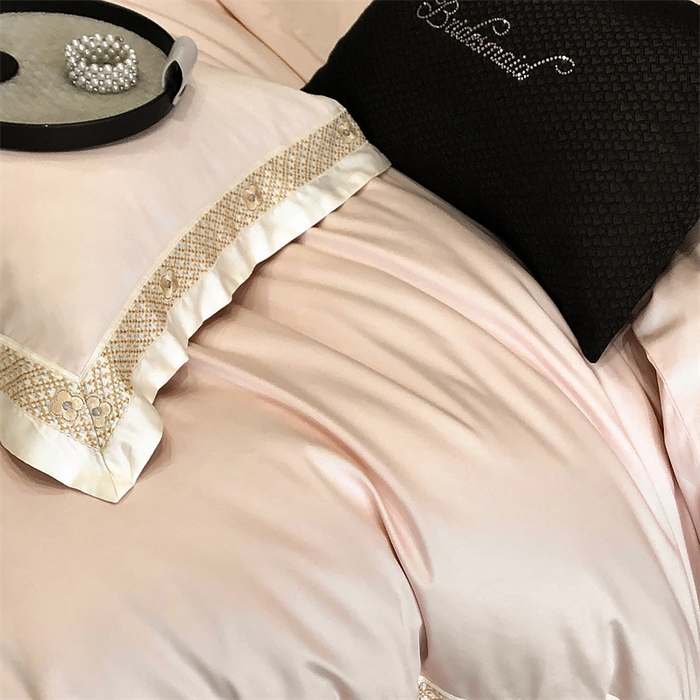 91家纺网 家纺一手货源 找家纺 2025新款全棉长绒棉刺绣四件套-迪克斯 迪克斯-粉