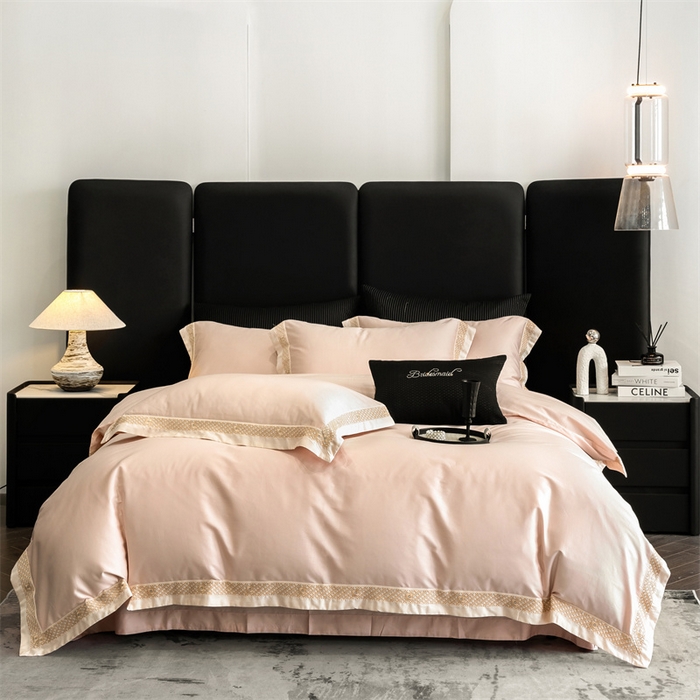 91家纺网 家纺一手货源 找家纺 （总）2025新款全棉长绒棉刺绣四件套-迪克斯