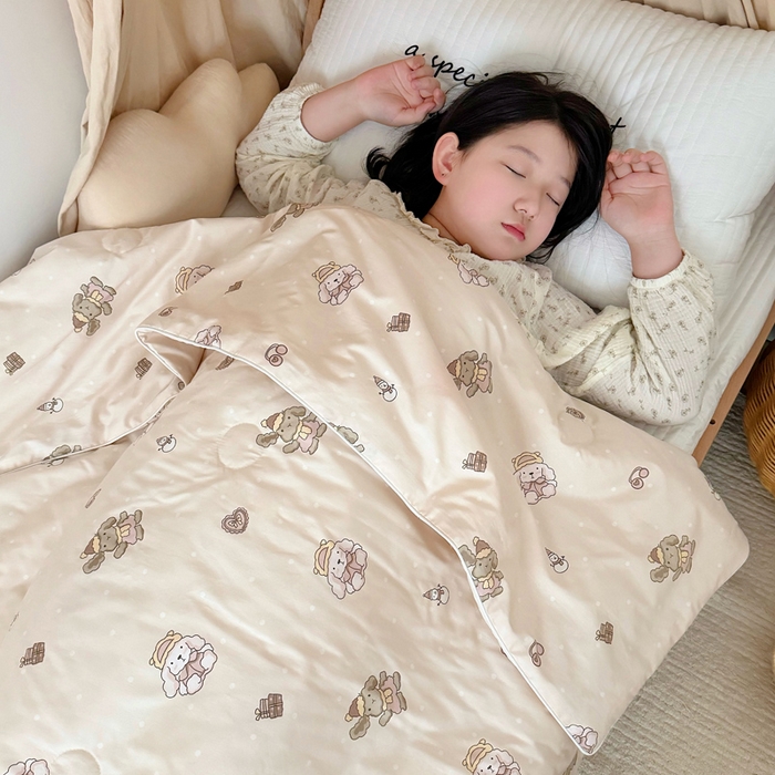 91家纺网 家纺一手货源 找家纺 BOSS 2025新款天丝棉大豆夏凉被夏被空调被儿童盖毯 布偶熊米
