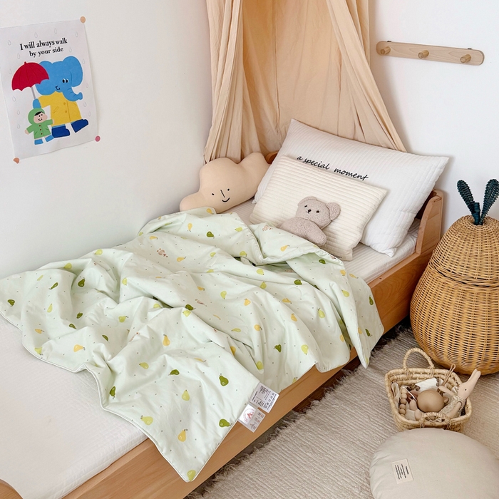 91家纺网 家纺一手货源 找家纺 BOSS 2025新款天丝棉大豆夏凉被夏被空调被儿童盖毯 鸭鸭梨