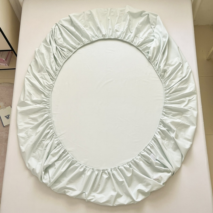 91家纺网 家纺一手货源 找家纺 泽西2025新品全棉卡通床笠 淘气虫-云水绿