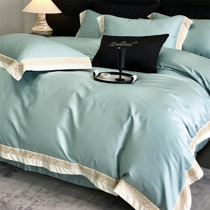 91家纺网 家纺一手货源 找家纺 2025新款全棉长绒棉刺绣四件套-迪克斯 迪克斯-绿