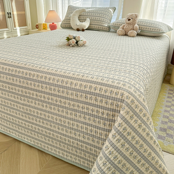 91家纺网 家纺一手货源 找家纺 梵朴 2025新款跑量款纯棉印花床盖三件套 洛可可