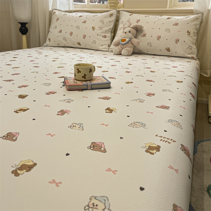 91家纺网 家纺一手货源 找家纺 星座家纺 2025新款斜纹提花凉感丝凉席床单款三件套 游园会