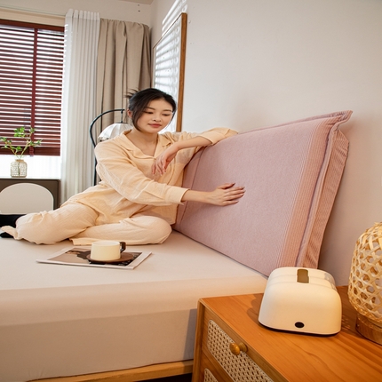 沐沐家纺 2026新款灯芯绒床头平板大靠背 樱花粉