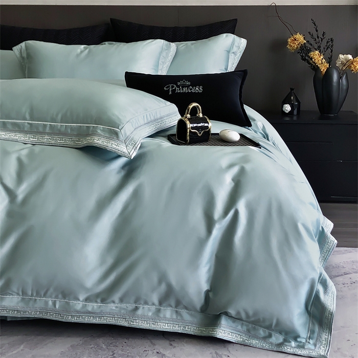 91家纺网 家纺一手货源 找家纺 （总）2025新款全棉长绒棉刺绣四件套-迷宫