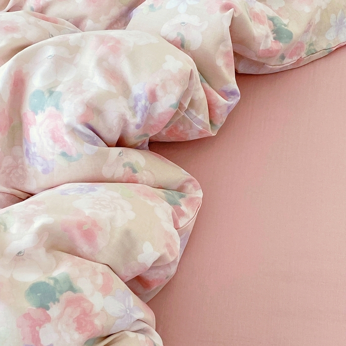 91家纺网 家纺一手货源 找家纺 于果 2025新款全棉双层纱四件套第四批 潮汐月影