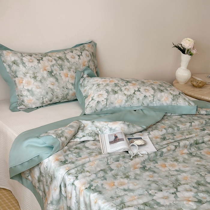 91家纺网 家纺一手货源 找家纺 顾里2025新款天丝莱赛尔夏被 薄荷微光