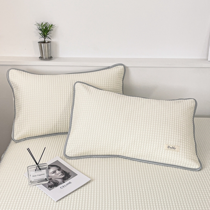 91家纺网 家纺一手货源 找家纺 吉象2025新款A类床笠款软凉席 饼干格象牙白