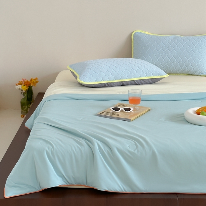 91家纺网 家纺一手货源 找家纺 顾里2025新款冰皮抗菌凉感被 月露蜜瓜