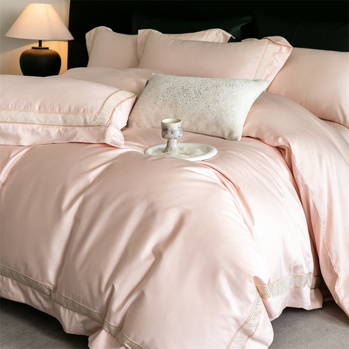 91家纺网 家纺一手货源 找家纺 （总）2025新款全棉长绒棉刺绣四件套-时光