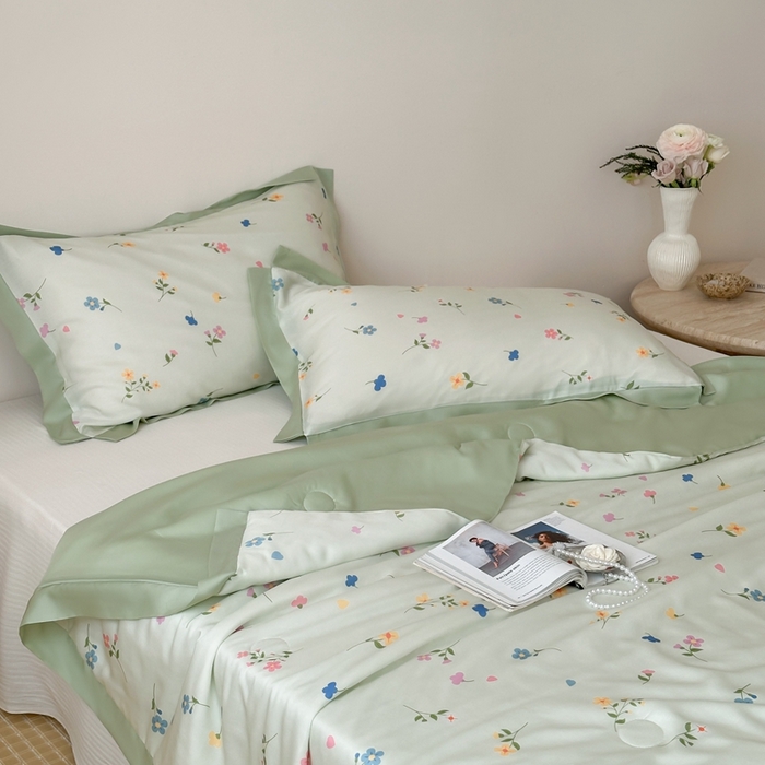 91家纺网 家纺一手货源 找家纺 顾里2025新款天丝莱赛尔夏被 春日心动