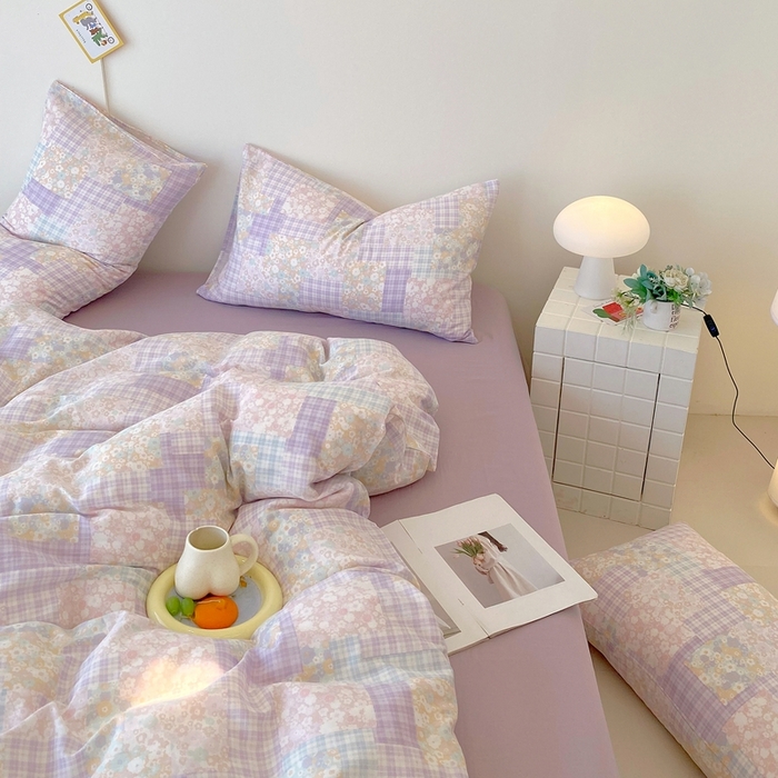 91家纺网 家纺一手货源 找家纺 于果 2025新款全棉双层纱四件套第四批 山花浪漫