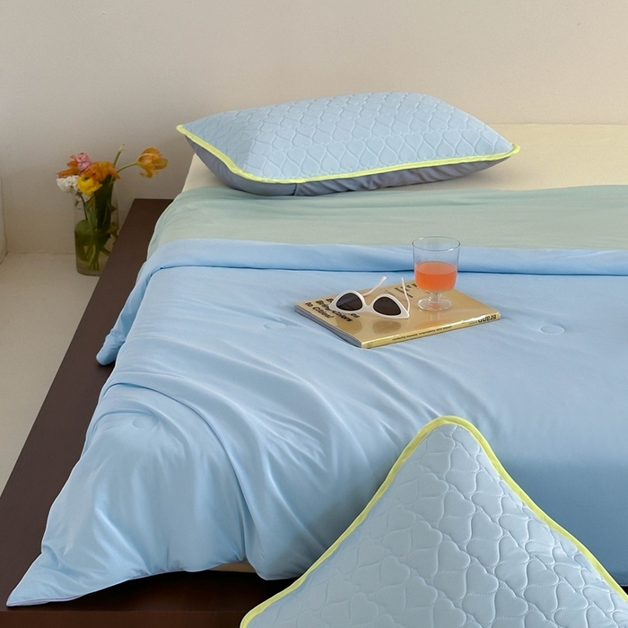 91家纺网 家纺一手货源 找家纺 顾里2025新款冰皮抗菌凉感被 冻海绿果